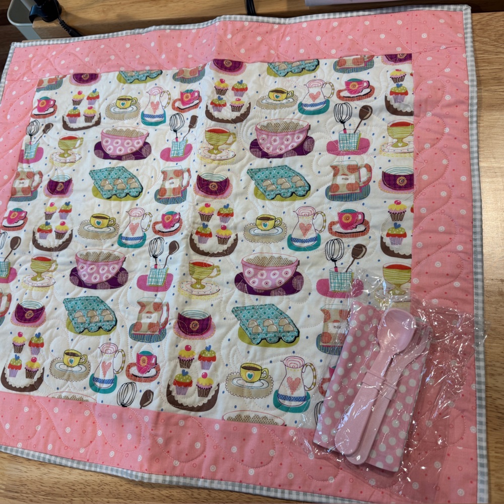 Colorful Kids tablecloth and napkins.